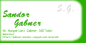 sandor gabner business card